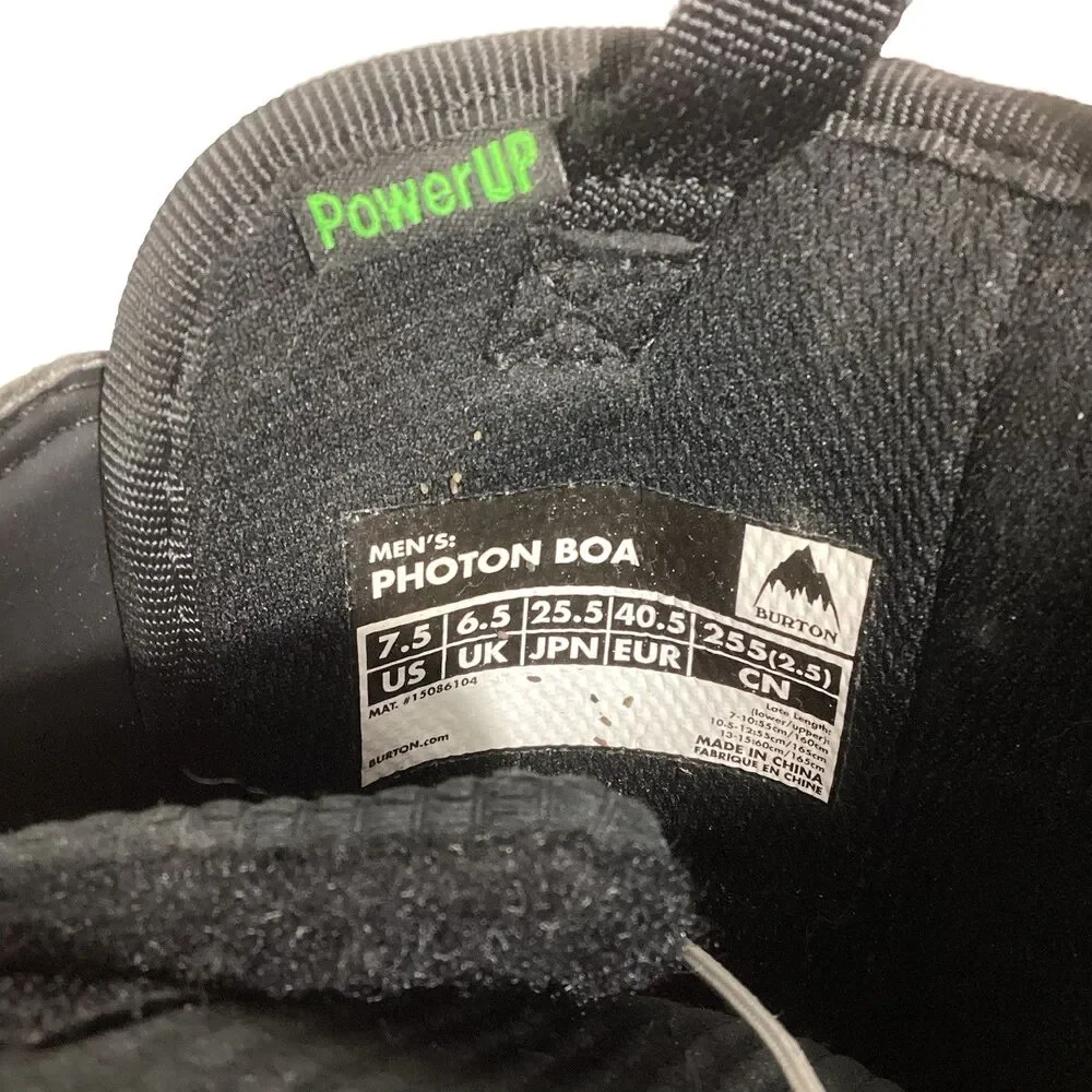 Burton Imprint 3 Photon Boa Snowboard Boots - Men's Sz 7.5 - Black + White Soles